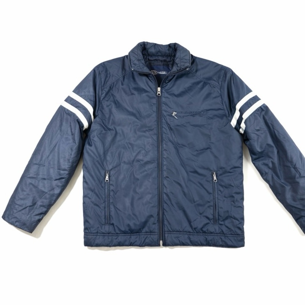 Nautica Jeans Company Men’s Jacket Medium Blue Nylon Quilted Lined Zip Up - Picture 2 of 11